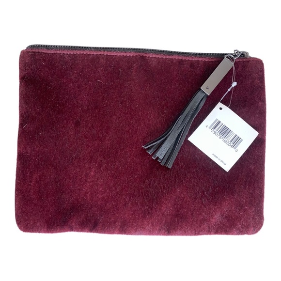 Nordstrom Handbags - NORDSTRIM BURGANDY VELOUR MAKEUP BAG